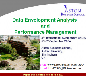 DEA2004: Data Envelopment Analysis & Performance Management